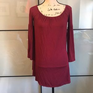Maroon tunic dress